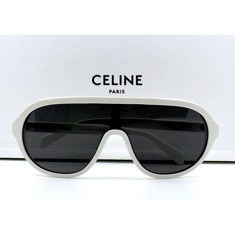CELINE CL40234I WHITE DARK GREY LENS UNISEX SUNGLASSES - Picture 8 of 12